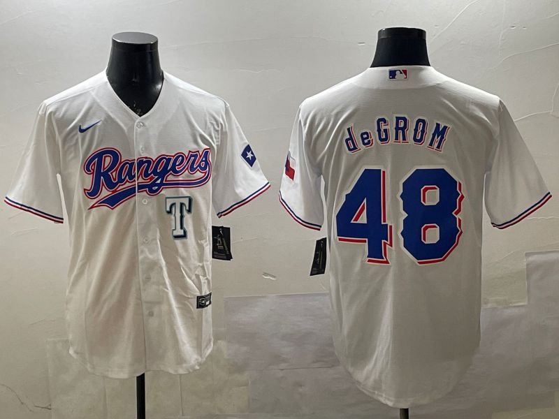 Men Texas Rangers #48 Degrom White Game 2025 Nike MLB Jersey style 7